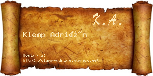 Klemp Adrián névjegykártya
